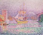 Paul Signac the harbor at marseilles oil painting